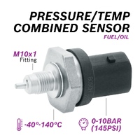 Liquid Pressure/Temp combined Sensor, 10 bar & 140 deg C